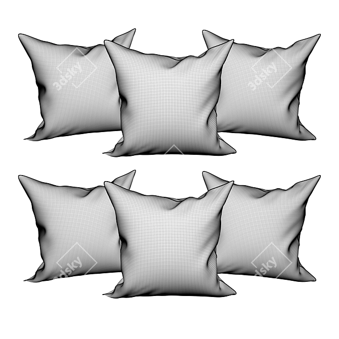 Stylish 450x500 mm Decorative Pillows 3D model image 2