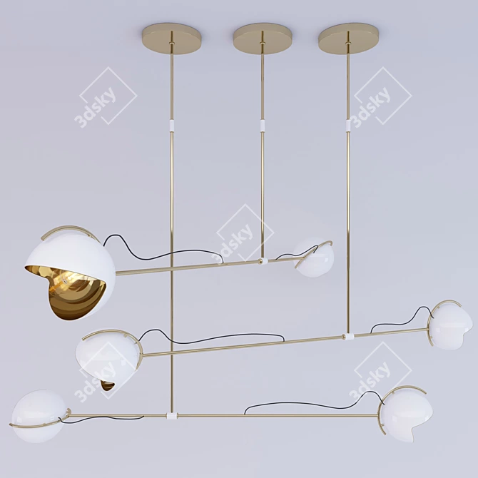 Mid-Century Marvel: Laine Suspension Lamp 3D model image 1