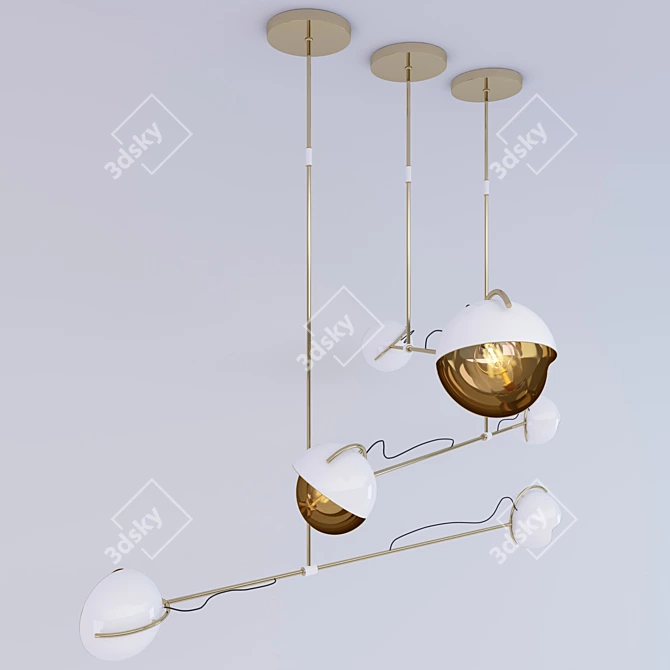 Mid-Century Marvel: Laine Suspension Lamp 3D model image 2