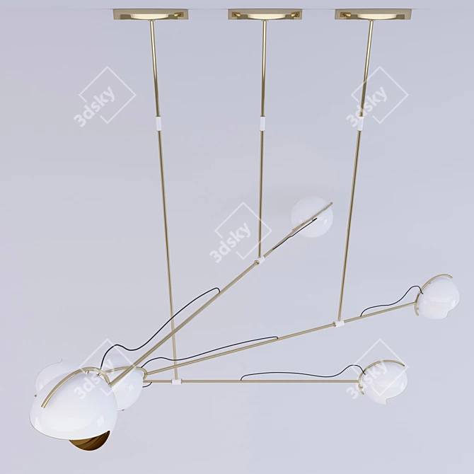 Mid-Century Marvel: Laine Suspension Lamp 3D model image 3