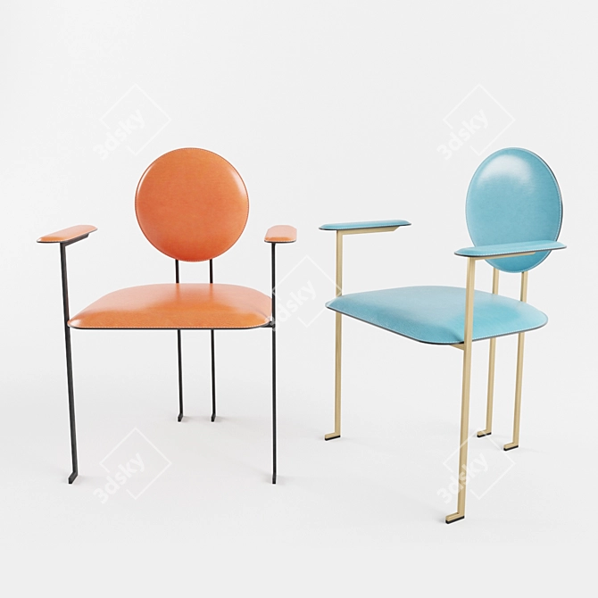 Modern Geometric Dining Chair 3D model image 2