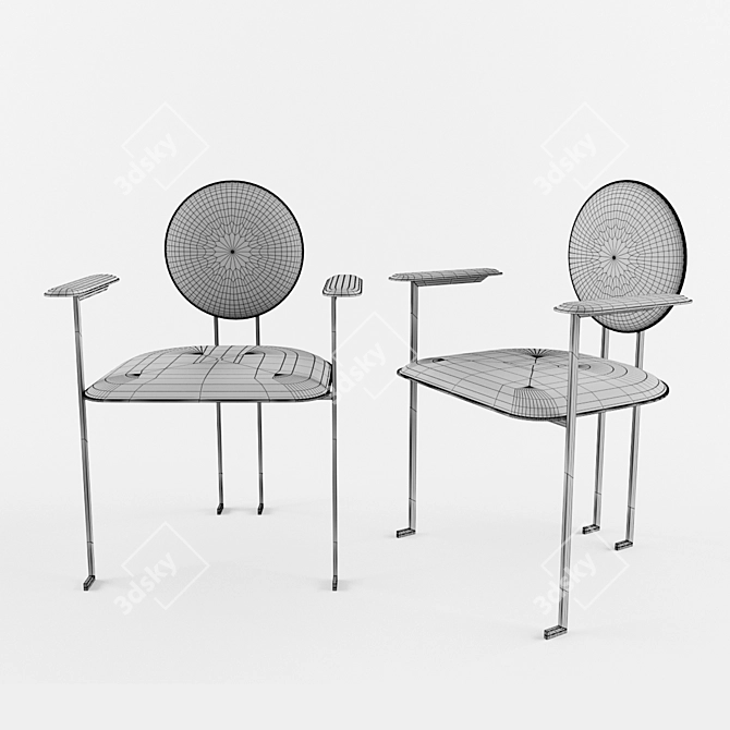 Modern Geometric Dining Chair 3D model image 3