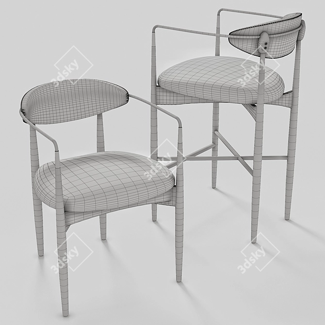 Kimberly Denman Leto Chair: Modern Style Dining & Side Chair 3D model image 3