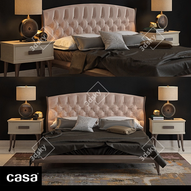 Sculptural Comfort: CASA Statu Bed 3D model image 1