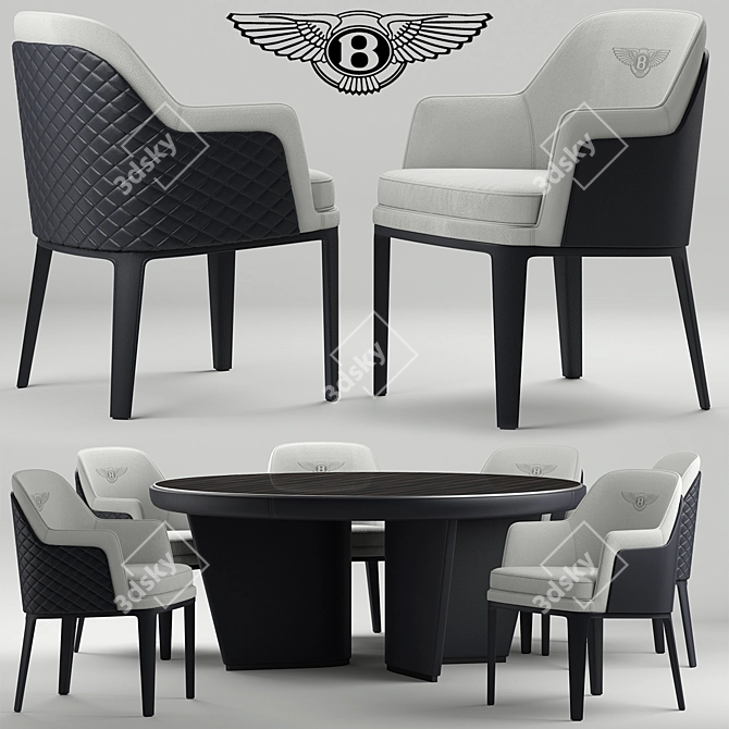 Bentley Kendal: Luxurious Table and Chairs 3D model image 1