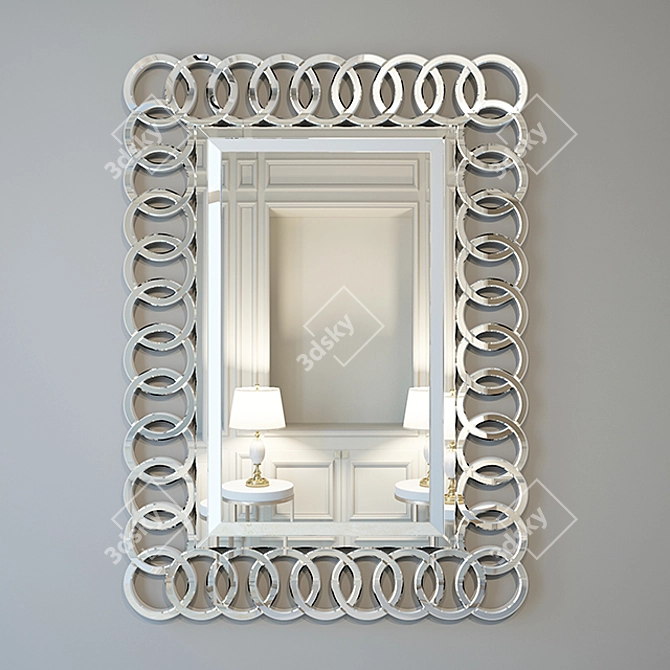 Contemporary Luxe Circles Mirror 3D model image 1