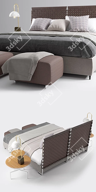 Luxury Flexform Cestone Bed 3D model image 3