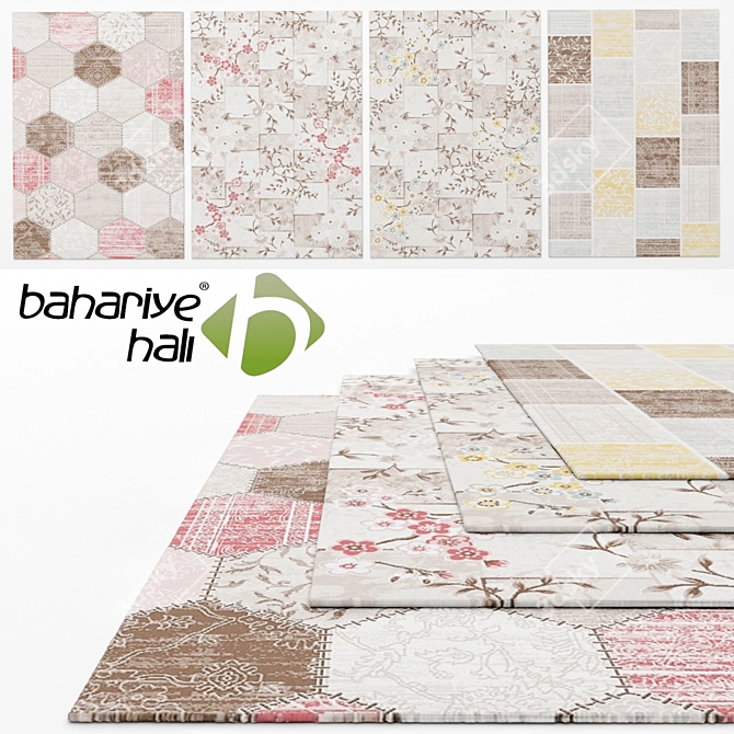 Bahariye Anka Contemporary Floral Rugs 3D model image 1