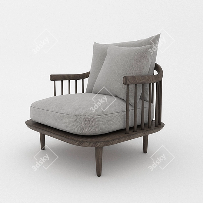 Modern Danish Design Fly Chair 3D model image 2