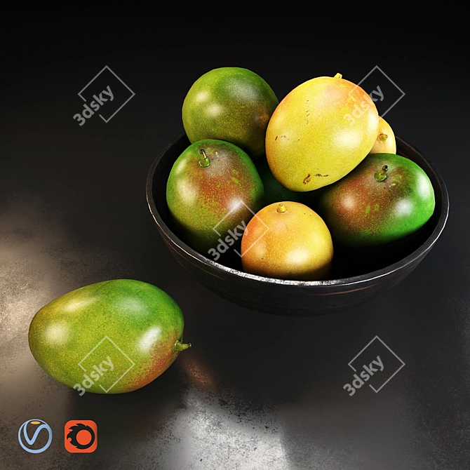 Luxury Fruit Platter Set 3D model image 2