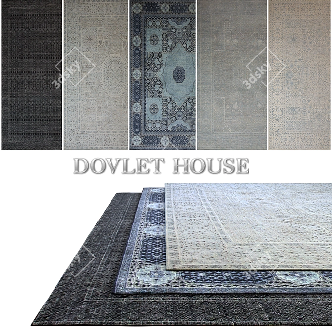 DOVLET HOUSE 5-Piece Carpets (Part 139) 3D model image 1