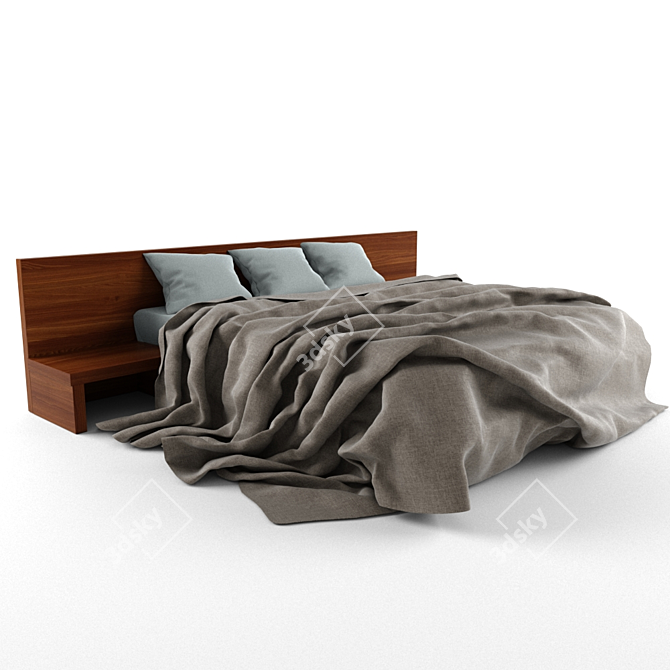 Elegant Pininfarina Double Bed 3D model image 1