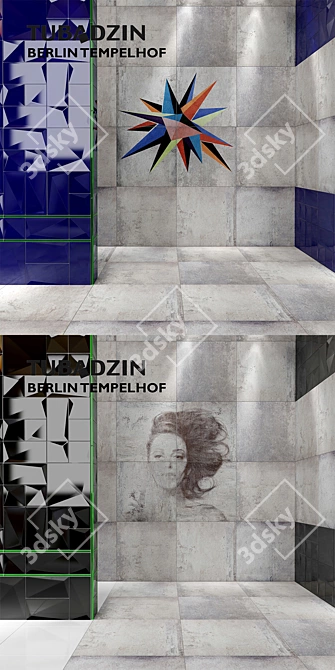 Berlin Tempelhof: Stylish Tile Collection 3D model image 2