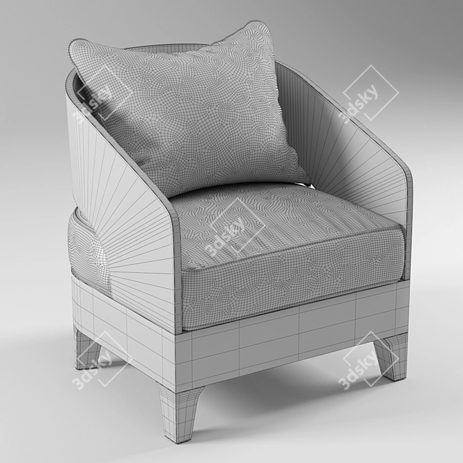 Elegant Oasis Jil Armchair 3D model image 2