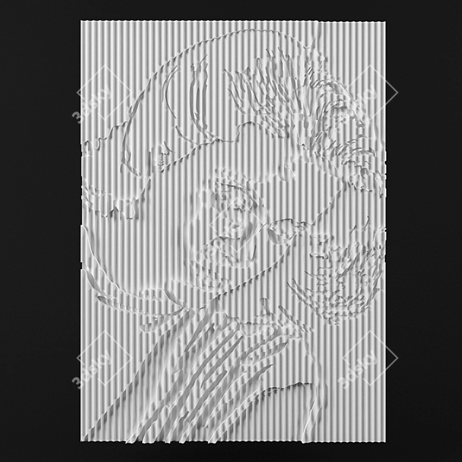 Customizable 3D Relief Panel 3D model image 1