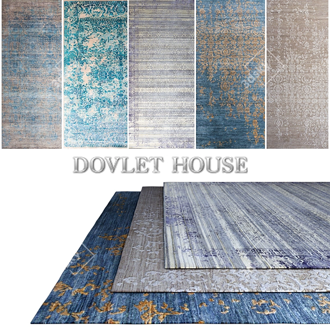 Luxurious DOVLET HOUSE Carpets - 5 pc Set 3D model image 1