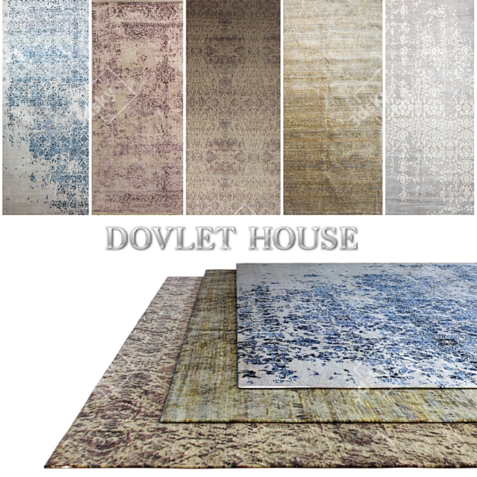 DOVLET HOUSE Carpets Set (5 pieces) 3D model image 1