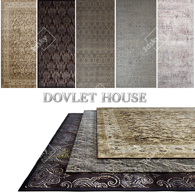 Dazzle Silk and Wool Carpets by DOVLET 3D model image 1