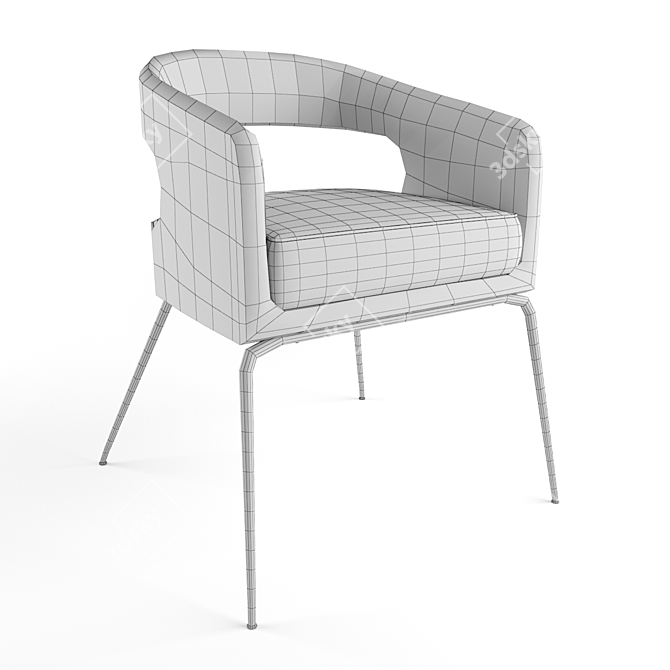 Luxurious Velvet Ellen Dining Chair 3D model image 3
