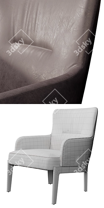 Contemporary Elegance: Molteni Chelsea Chair 3D model image 3