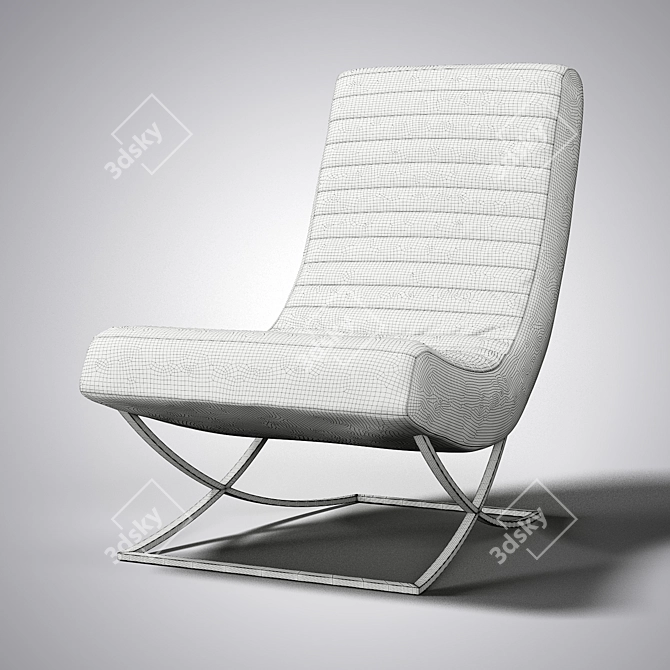 Cooper Leather Armless Chair 3D model image 3