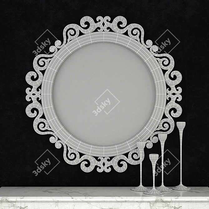 Elegant Classic Mirror: 2011 Version 3D model image 2