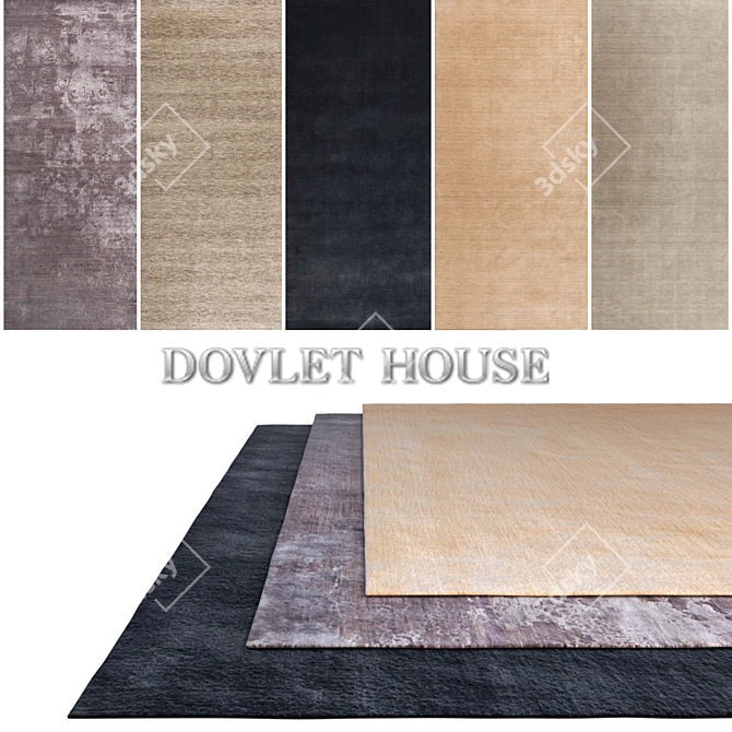 DOVLET HOUSE 5-Piece Carpets (Part 146) 3D model image 1