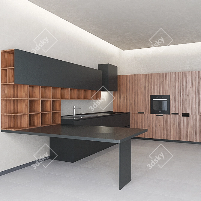 Euromobil Lain Kitchen: Sleek and Functional 3D model image 2