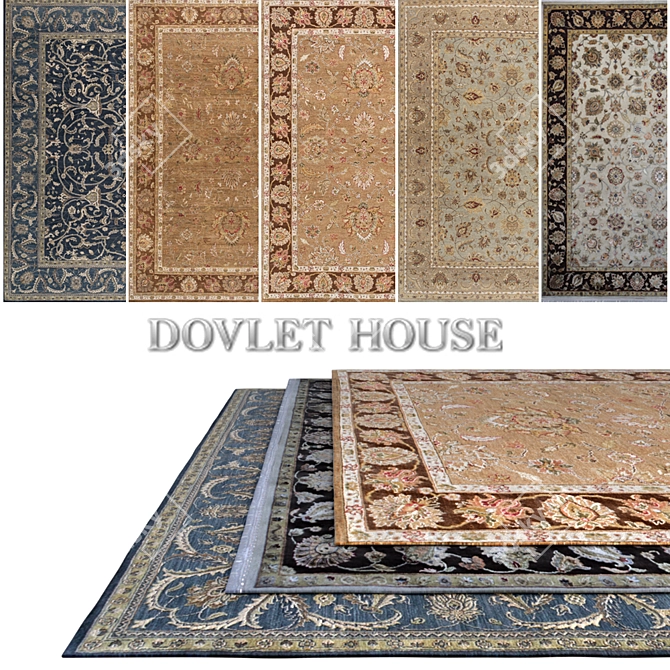 DOVLET HOUSE 5PC Carpets Set (Part 149) 3D model image 1