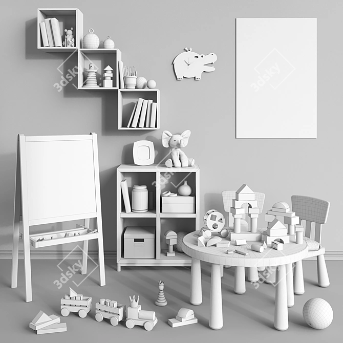 Modular IKEA Furniture Set: Accessories, Decor and Toys 3D model image 3