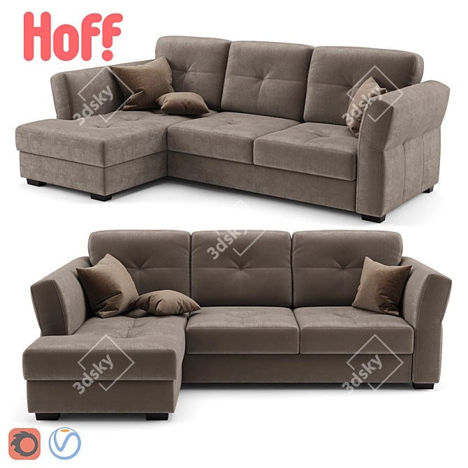 Hoff Manhattan Corner Sofa 3D model image 1