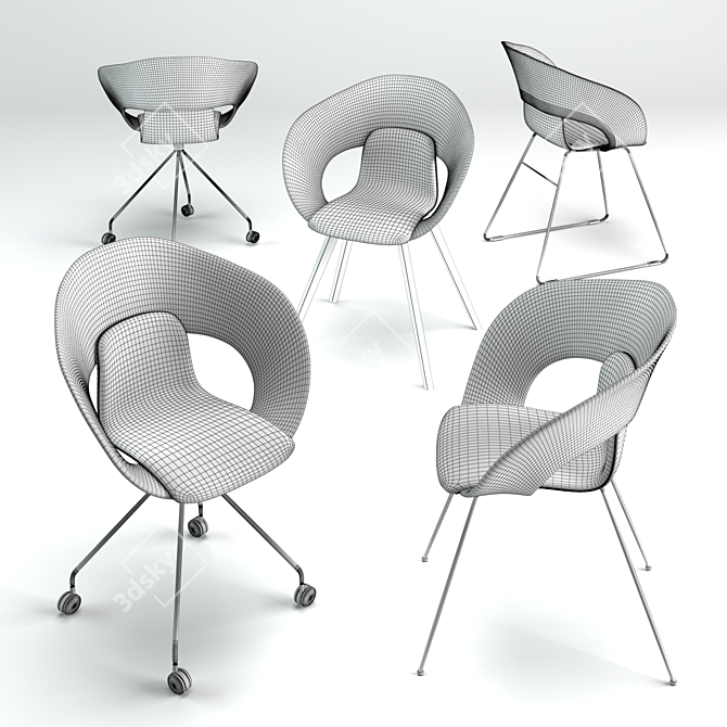 Modern Deli Stack Chairs by Thomas Pedersen 3D model image 3