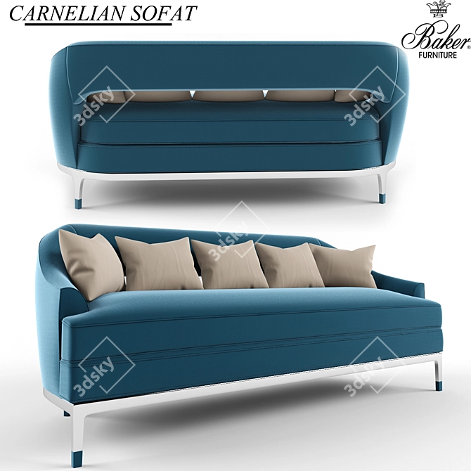 Elegant Carnelian Sofa: Chocolate Mink Finishing 3D model image 1