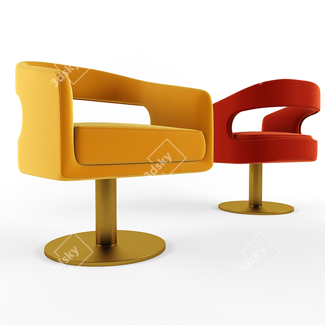 Luxurious Ellen Velvet Dining Chair 3D model image 1