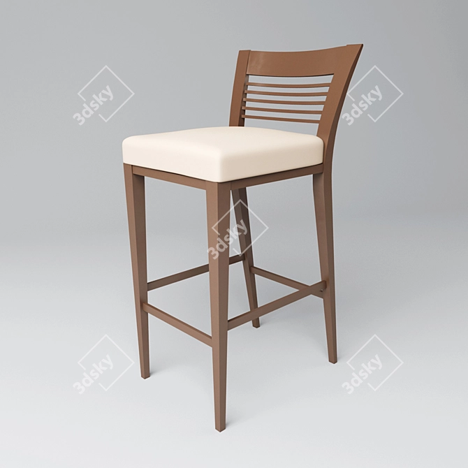 Italian Montbel Bar Stool: Logica 3D model image 2