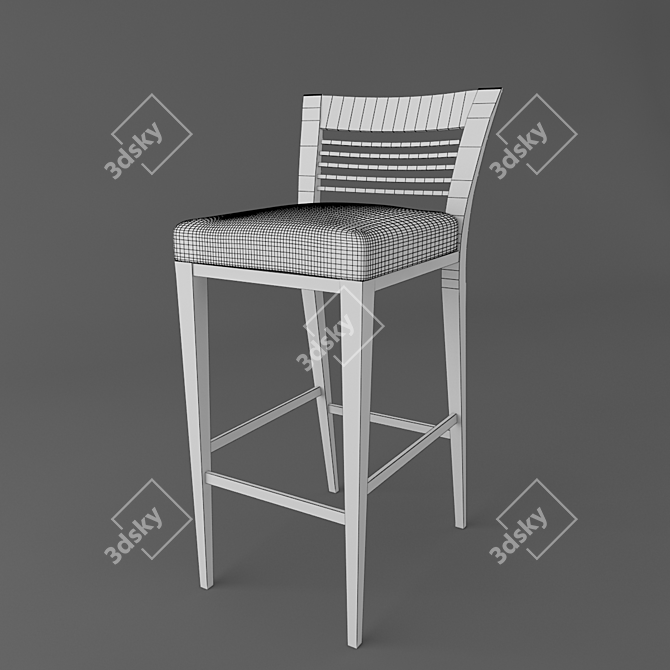 Italian Montbel Bar Stool: Logica 3D model image 3