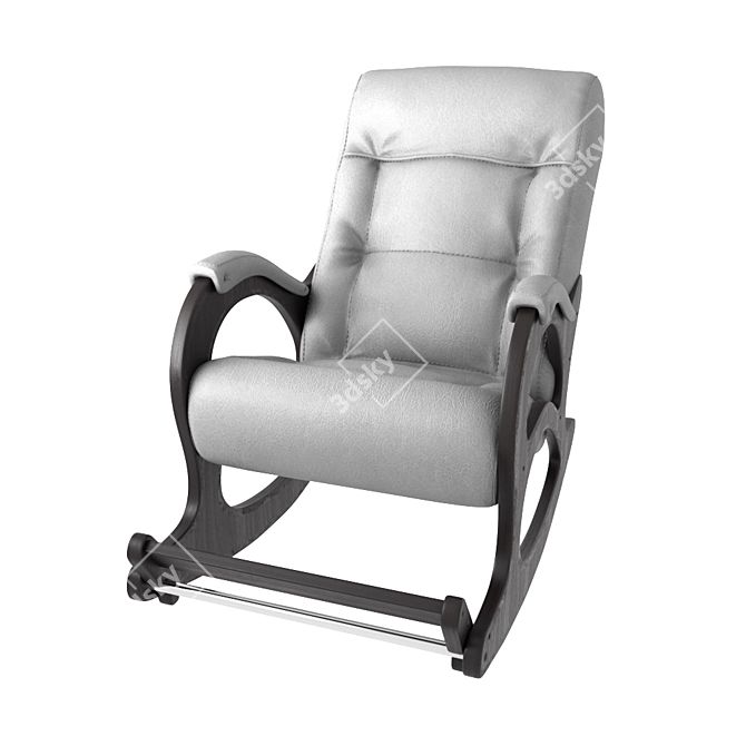 Elegant Rocking Chair: 954mm Height, 649mm Width, 1218mm Length 3D model image 1