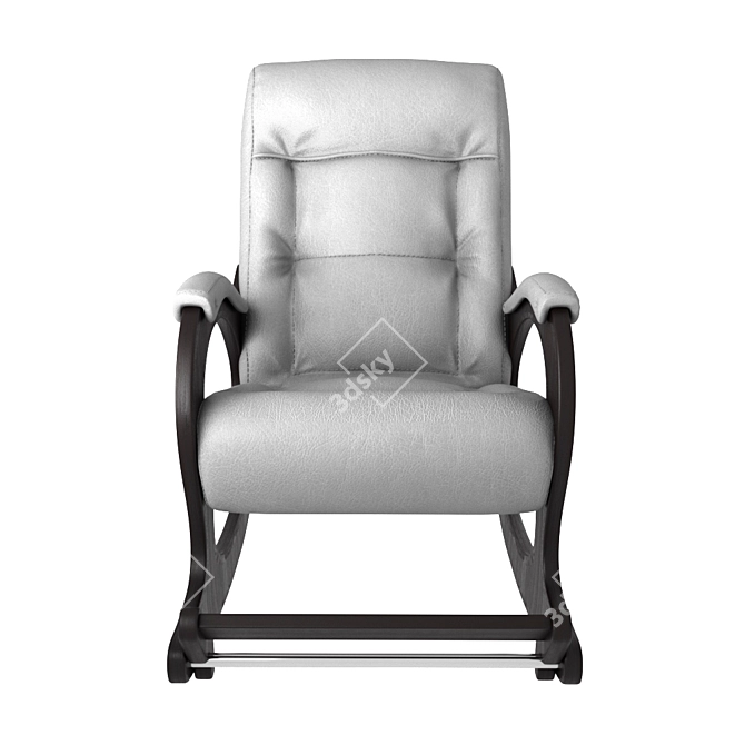 Elegant Rocking Chair: 954mm Height, 649mm Width, 1218mm Length 3D model image 2