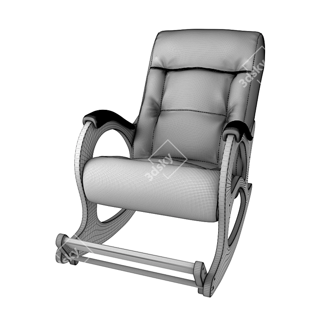 Elegant Rocking Chair: 954mm Height, 649mm Width, 1218mm Length 3D model image 3