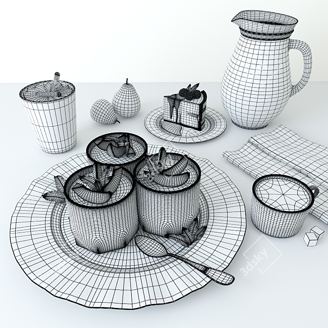 Decadent Delights: Kitchen Dessert Decor 3D model image 2