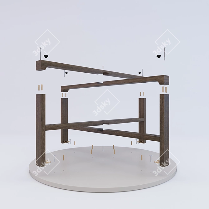 Sleek Beech Coffee Table 3D model image 3