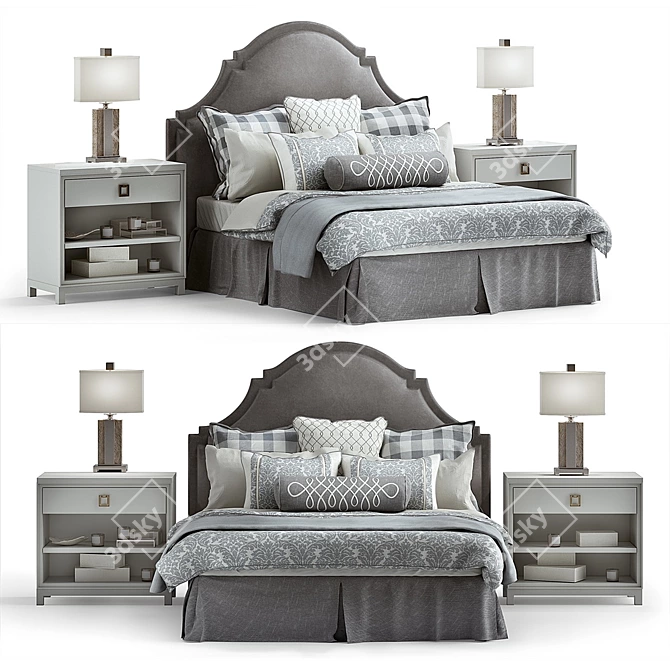 Bella King Bed by Lillian August 3D model image 1