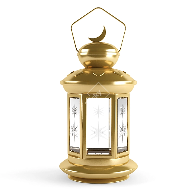Golden Glass Ramadan Lamp 3D model image 1