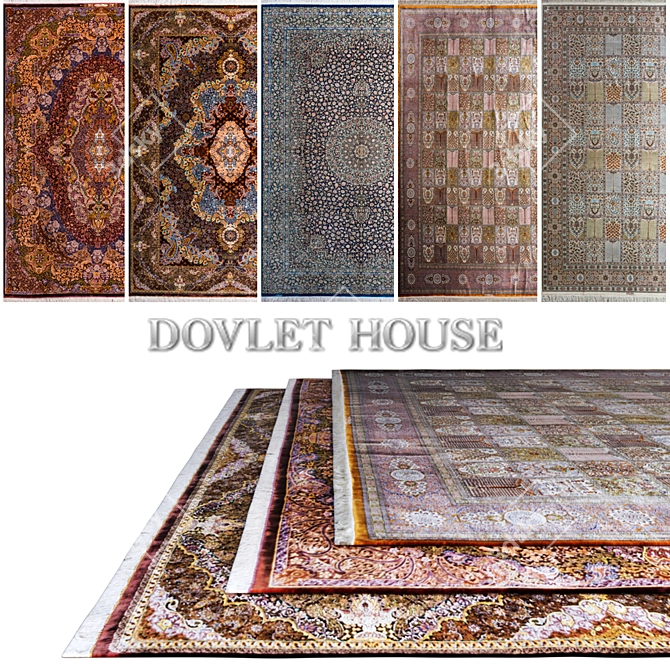 Luxury Silk Carpets - DOVLET HOUSE 5 Piece Set 3D model image 1