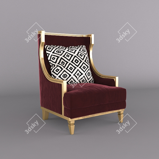 Elegant Como Arm Chair 3D model image 1