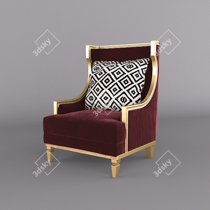 Elegant Como Arm Chair 3D model image 2