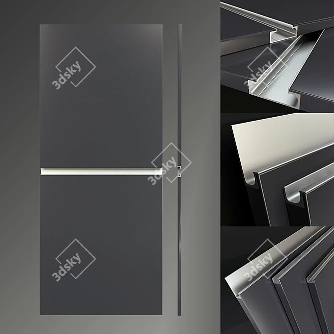 Sleek and Seamless Integrated Handle Facades 3D model image 1