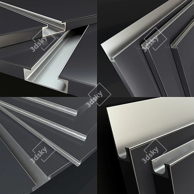 Sleek and Seamless Integrated Handle Facades 3D model image 2