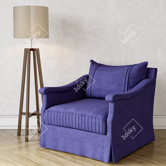 Title: Luxurious Vallone Lounge Chair 3D model image 1