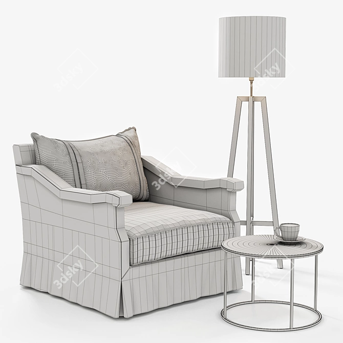 Title: Luxurious Vallone Lounge Chair 3D model image 3